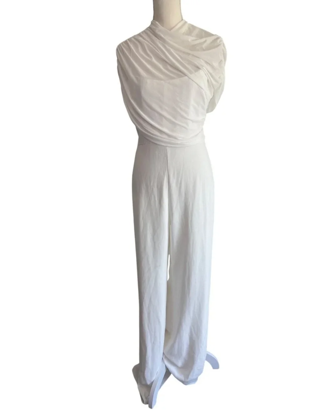 Amanda Uprichard x REVOLVE Evianna Jumpsuit in Ivory Large Womens Pants Suit Out